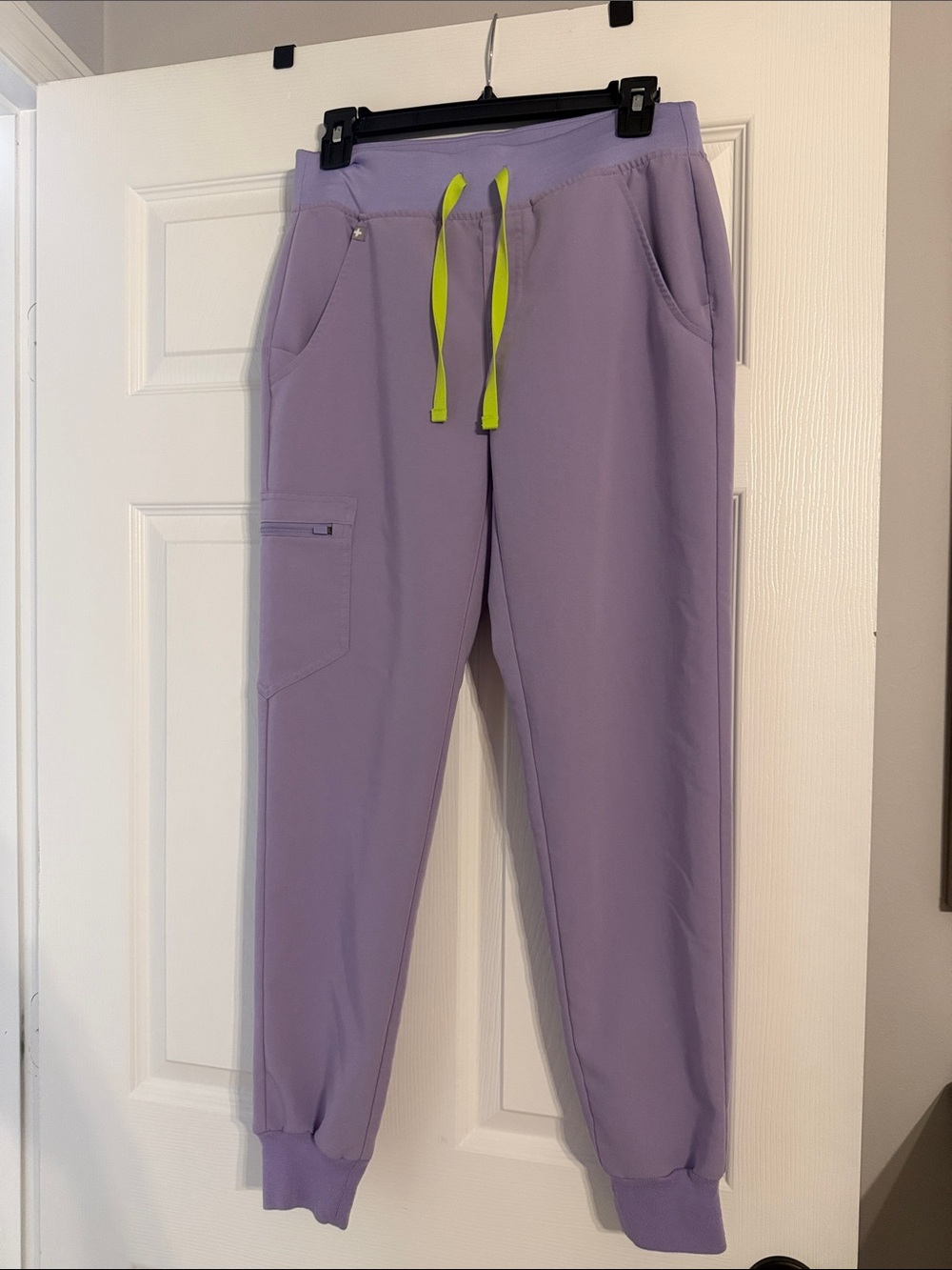 Figs Lilac Joggers with Lime Drawstring
